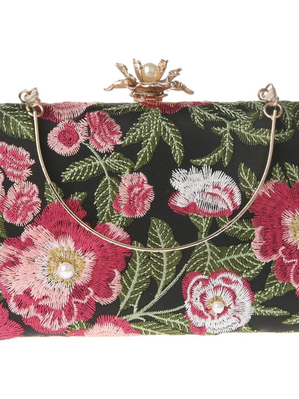 Womens Vintage Floral Embroidery Clutch Evening Handbag Shoulder Bags Purse for